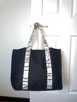 Victoria's Secret Black Canvas Tote Bag