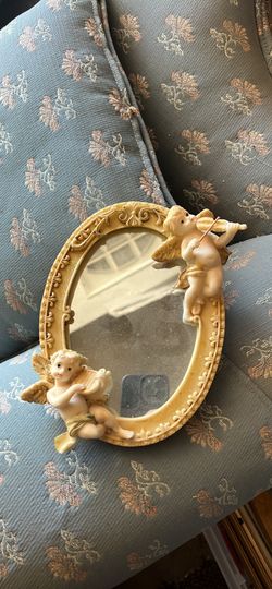 Vintage Cherub Oval Mirror