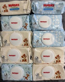 10 packs Huggies baby wipes for $17