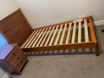 Brown  Twin platform bed