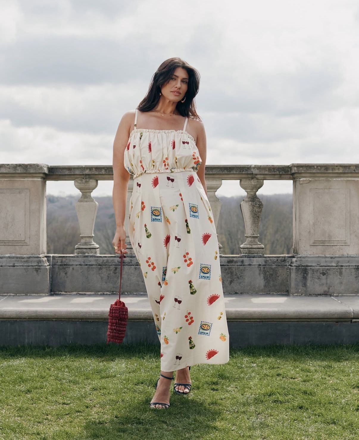 NWT Anthropologie x Eloquii Plus Shirred Bodice Ruffled Maxi Printed Dress 16W