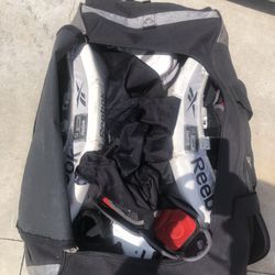 Hockey gear, junior size goalie stuff