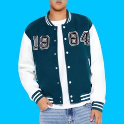 NWT Jacket Bomber Varsity 1984 Letterman Forever 21 Men’s Warm Gift