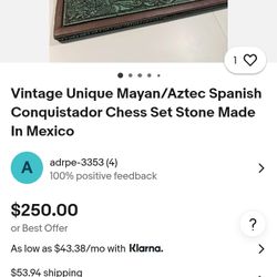 Mayan/Aztec vs. Spanish Conquistador chess set. 