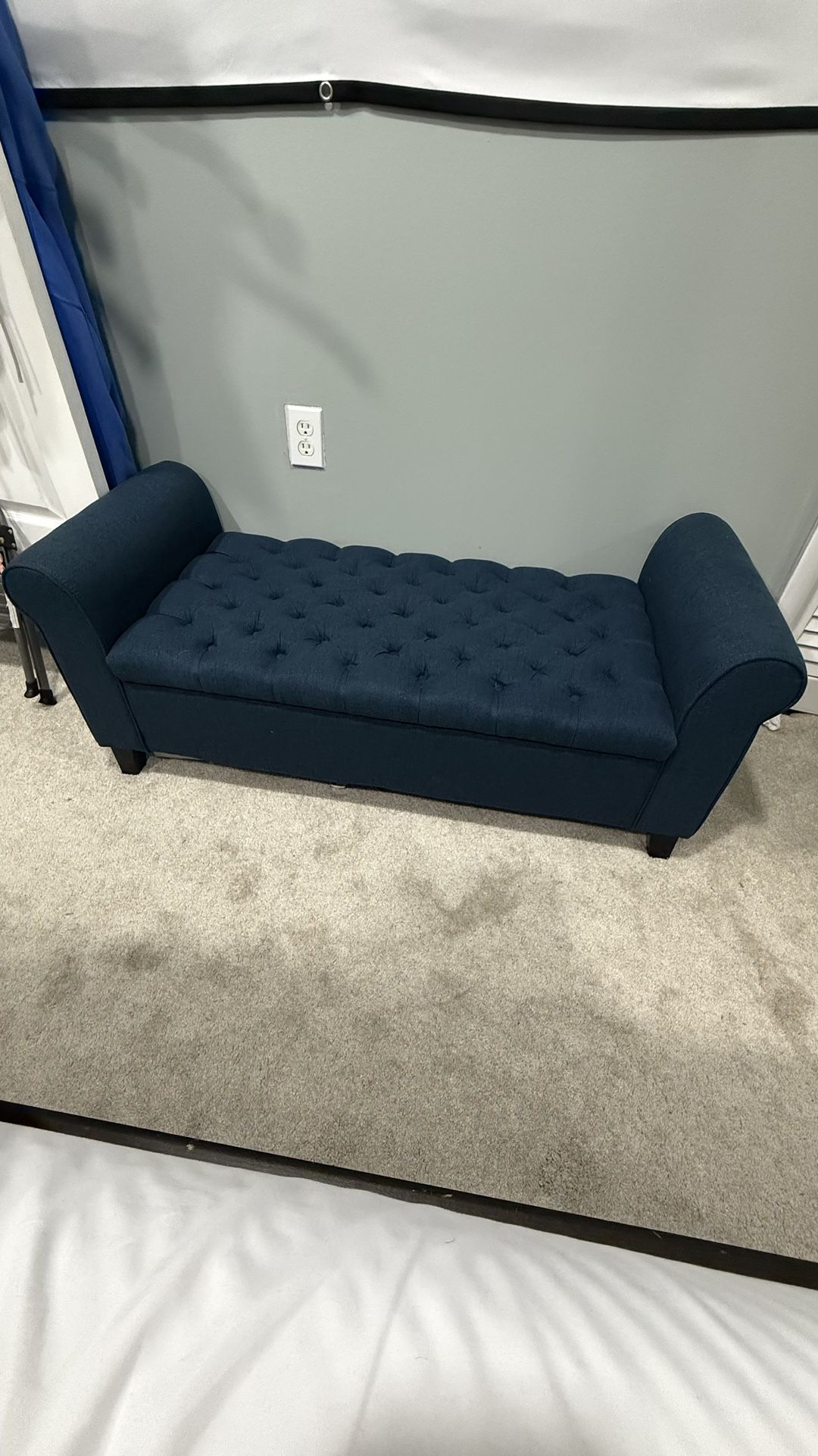 Storage Ottoman Bench Dark Teal