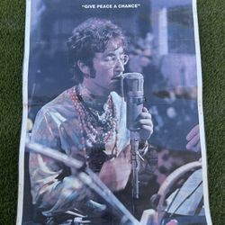 Vintage John Lennon The Beatles Double Sided Poster