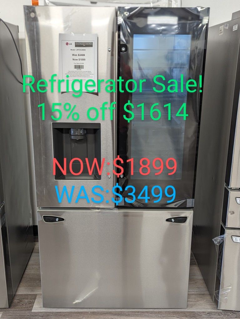 26cu Counter Depth French Door Refrigerator with External Water and Ice Dispenser 