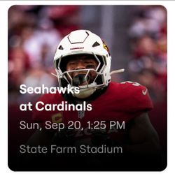 Seattle Seahawks @ Arizona Cardinals 2 lower level aisle seats with parking