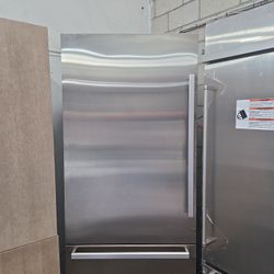 Bertazzoni 
36 Inch Built-In Bottom Freezer Refrigerator with 19.6 Cu. Ft. Total Capacity, Touch-Controls, Lateral Airflow System, and Ice Maker: Left