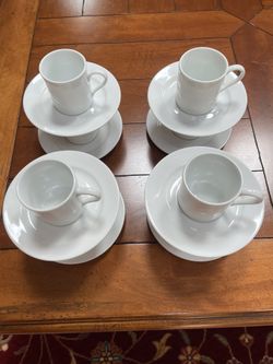 Fitz And Floyd Espresso Cups And Saucers Set Of 8