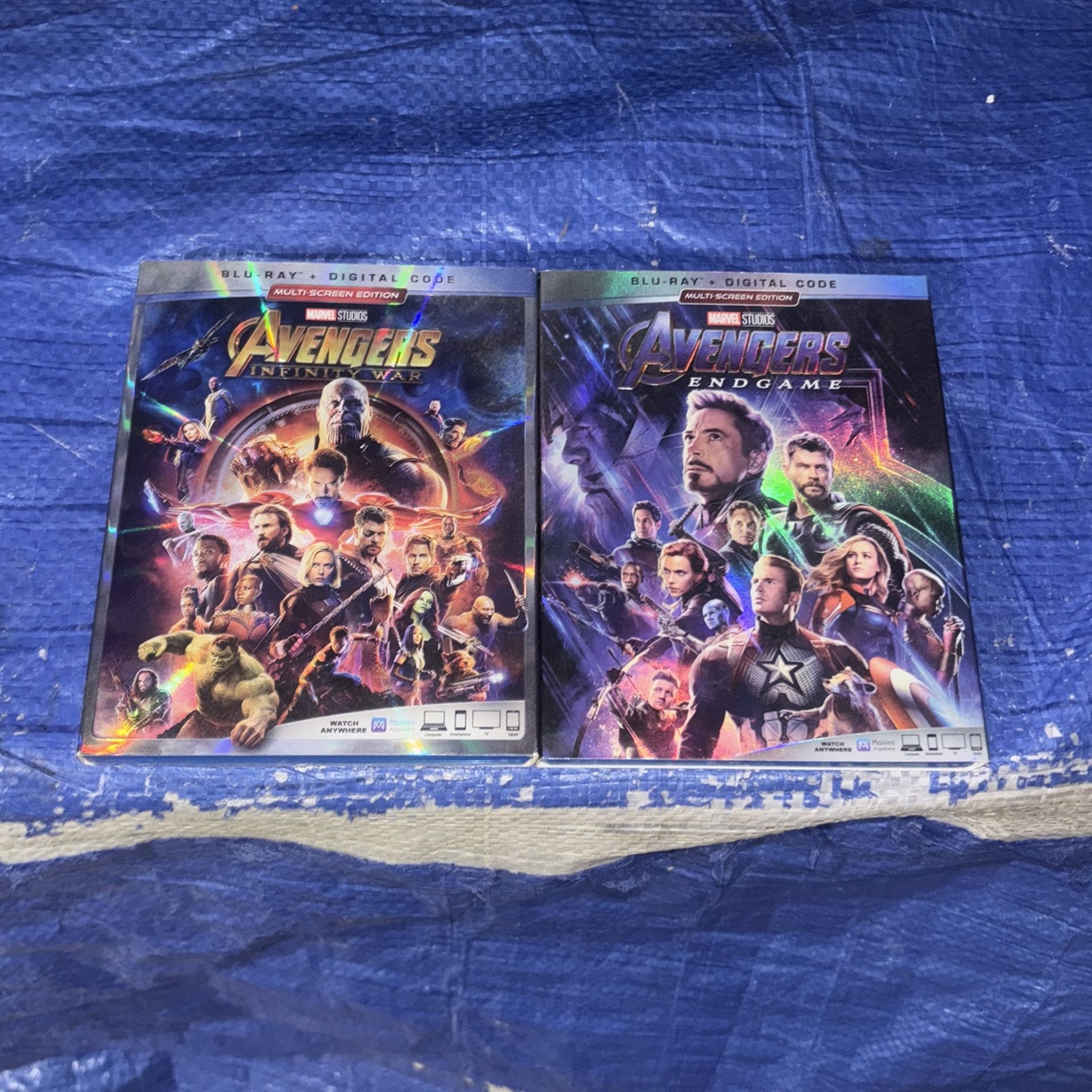 Avengers Infinity War and Endgame Blu Ray