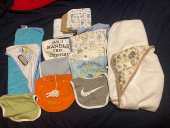 Baby boy bib and towel bundle