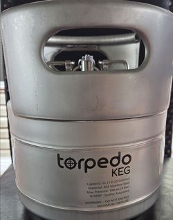 Torpedo keg 1.6 gallons stainless steel