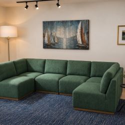 Henrendon Murphy Green Six Piece Sectional in Taupe, (Costco, etc.) + Free Delivery