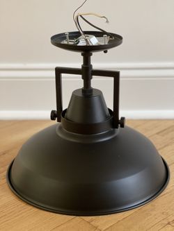 Hampton Bay Wilhelm 12” 1-Light Black Semi-Flush Mount Ceiling Light Fixture