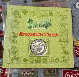 Pokémon pocket monsters Meji coin book with gold mew coin