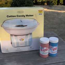 Bella Cotton Candy Maker with Pink and Blue Sugar Floss and Cones New Open Box

