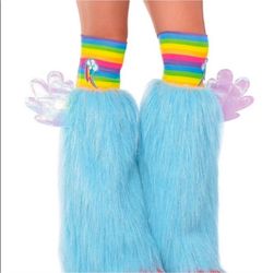 Rainbow Dash Pony Furry Leg Warmers, Teens/Adults, 20 in long, Halloween, Dress Up, Cosplay