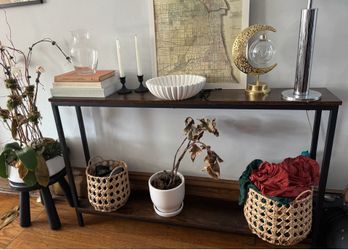 Wooden entryway/console table with storage