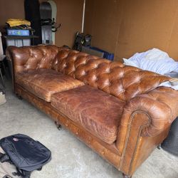 Kensington Leather Cushion Couch