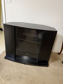 TV Stand with shelving and glass door 