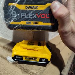 DeWalt Flex Volt 9 Amp And 20 Volt 2 Amp Batteries