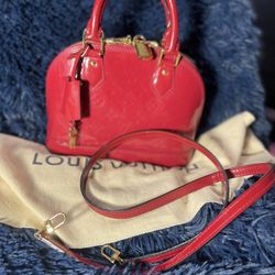 Louis Vuitton Red Alma Small Handbag 