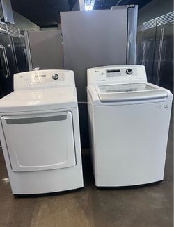 LG Top Load Washer + Electric Dryer Bundle — USED