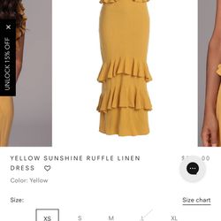 YELLOW SUNSHINE RUFFLE LINEN DRESS
