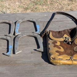 Vintage Diamond Duluth Professional Super Ringer Horseshoes Set with Western Bag