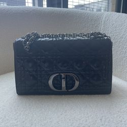 Christian Dior Crinkle Patent Lambskin Medium Caro Bag