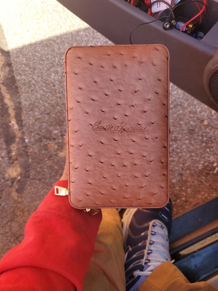 Ostrich Leather Cigar Box