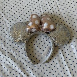 Silver and rose gold sequin Minnie Mouse ears Disneyland Parks Disney parks