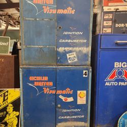 2 Echlin United Visumatic Auto Shop Metal Garage Cabinet Mancave

