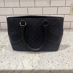 Authentic Gucci Monogram Black Tote Bag 