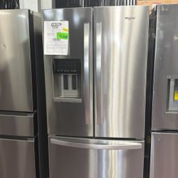 Refrigerator Stainless Steel French Door Whirlpool New 1 Year Warranty 