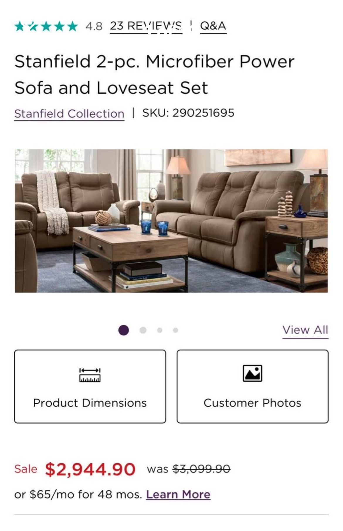 Microfiber Sofa and Loveseat 4 full recliners with 4 usb ports w/ head adjust