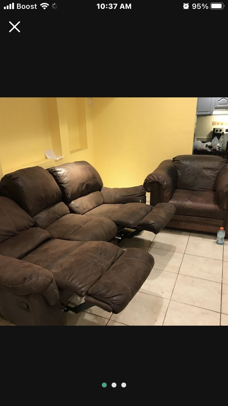 Recliner and single sofa $65