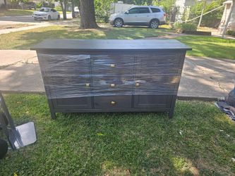 TV STAND HUTCH DARK GRAY