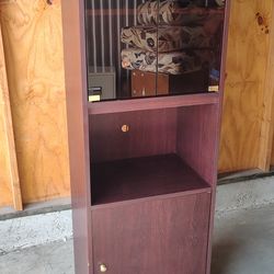 Tall Dark Wood Display Case