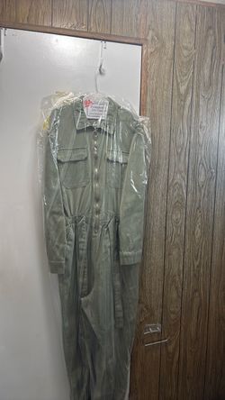 Olive Green Zip-Up Coveralls Jumpsuit