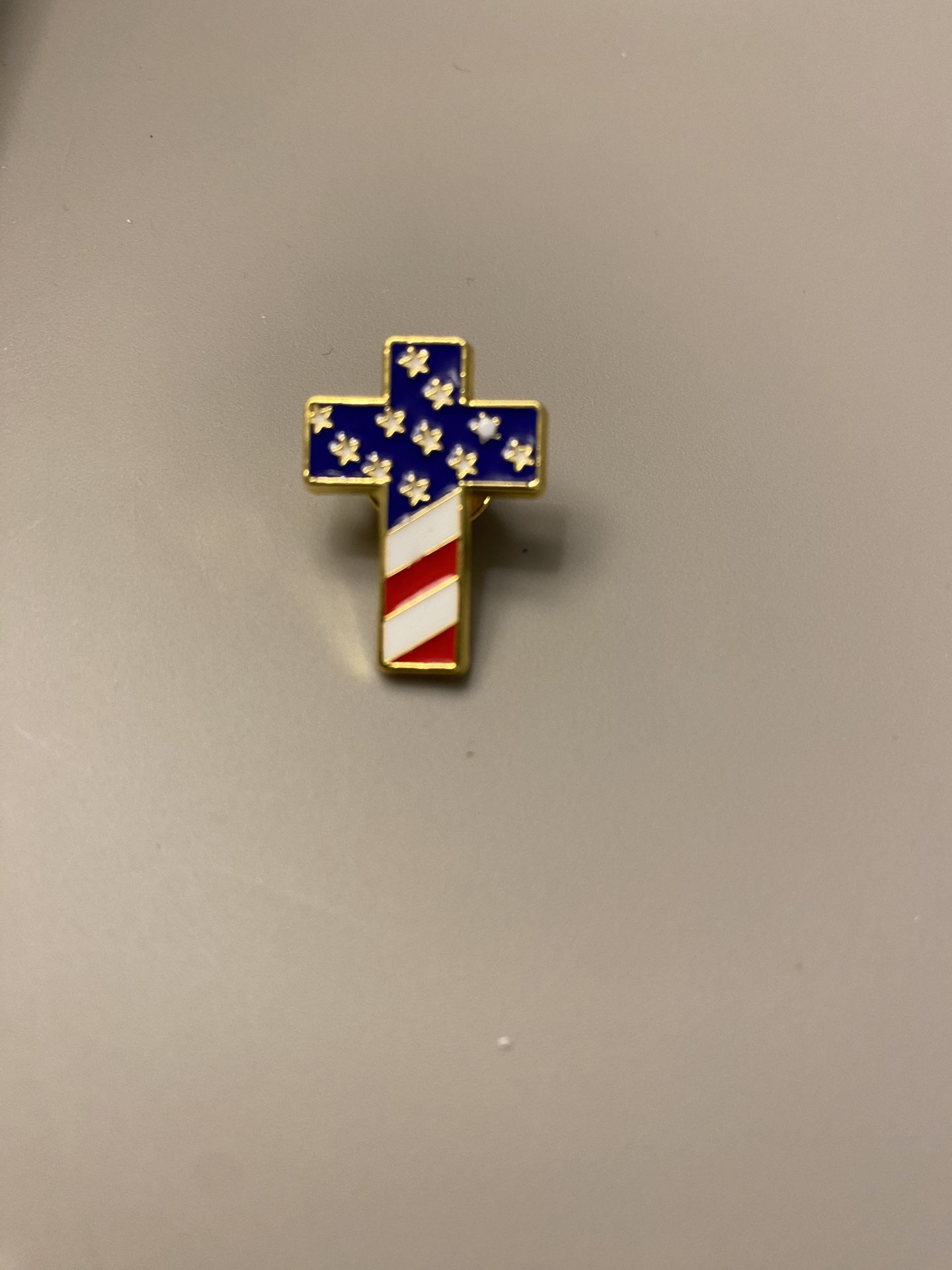 American Flag Cross Enamel Pin