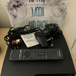 Playstation 3 Slim Console - PS3 with Remote, Controller,  Charger, Cables And Booklet