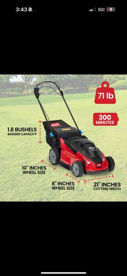 Toro Foldable 60-Volt 21-Inch Stripe Electric Self Propelled Mower w/Headlights