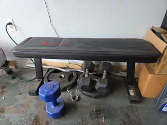 Weights, bench and bar