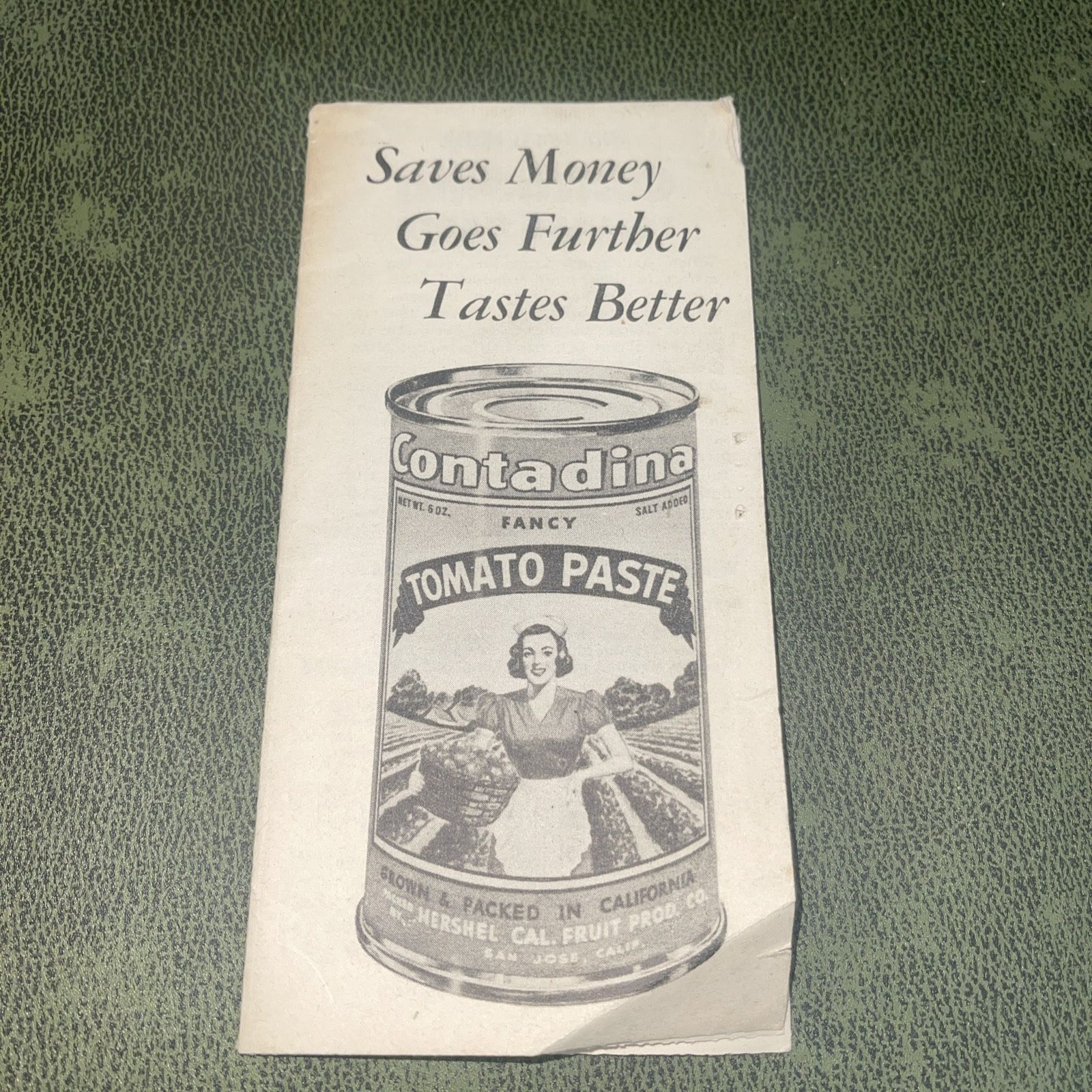 Vintage 1948 Contadina Tomato Paste Booklet