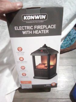 Electric fireplace with heater