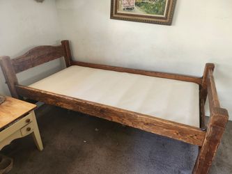 Rustic Solid Wood Twin Bed Frame