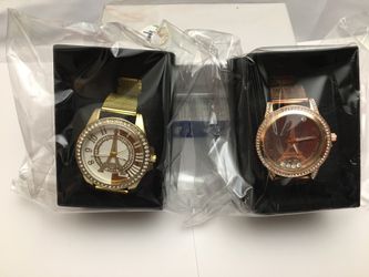 Women Set Of 2 Watch Towel Eiffel Gold Rose  Gold 