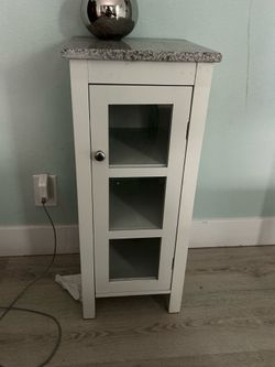 Small floor white cabinet